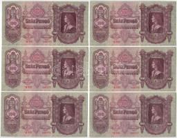 1930. 100P (6x) sorszámkövetők, "*E 038 086772 - *E 038 086777" T:AU Adamo P17