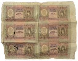 1943. 1000P 2x6db-os ívben, sorszámkövetők "F 105 038342 - F 105 038343" T:F-G lyukak Adam...