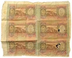 1943. 1000P 2x6db-os ívben, sorszámkövetők "F 105 038342 - F 105 038343" T:F-G lyukak Adam...