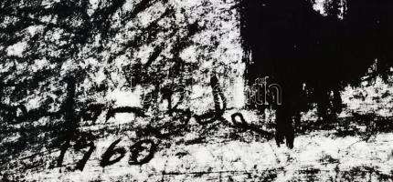 Olvashatatlan jelzéssel (Fodor Béla?): Arckép, 1960. Pittkréta, papír. Üvegezett fakeretben. 26,5x20...