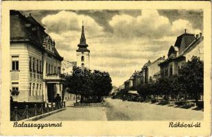 1948 Balassagyarmat, Rákóczi út, Takarékpénztár nemzeti bank, templom (EK)