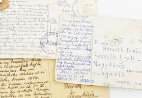 cca 1949 Eszperantó levelezés, külföldi országokból (Japán, Hollandia, Ausztria, stb.) Nagykőrösre k...