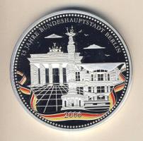 Németország 2006. "15 éves főváros Berlin" nagyalakú multicolor Ag emlékérem 157g T:PP Díszdobozban!