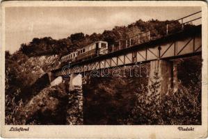 Lillafüred (Miskolc), viadukt, Vasúti híd, vonat (ázott / wet damage)