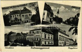 1948 Balassagyarmat, Múzeum, Országzászló, Rákóczi út, városháza, megyeháza (ázott sarok / wet corner)