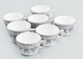 7 darab antik kávéházi csésze, jelzés nélkül, pattogzással, d: 9,5 cm, m: 6 cm
