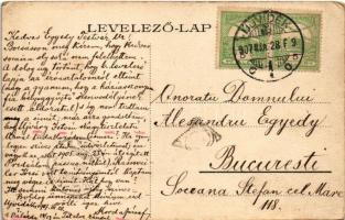 1907 Újvidék, Novi Sad; Fő utca, polgári és kereskedelmi iskola, Herger Ágoston könyv és papír fiók ...