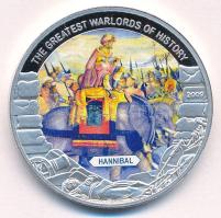 Libéria 2009. 5$ Cu "Nagy Hadvezérek - Hannibál" multicolor festéssel, kapszulában T:PP Liberia 2009. 5 Dollars Cu "The Greatest Warlords of History - Hannibal" with multicolor picture, in capsule C:PP