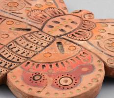 Mokry Mészáros Dezső (1881-1970): Pillangó. Festett kerámia fali dísz. MD 1948. 20. Felül kis sérülé...