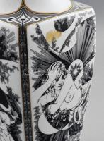 Hollóházi Jurcsák László által tervezett váza: Négy évszak. Matricás, jelzett, hibátlan, m: 37 cm