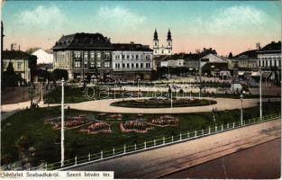 1914 Szabadka, Subotica; Szent István tér. Heumann Mór kiadása / square (fa)