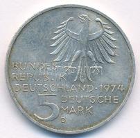 Német Szövetségi Köztársaság 1974D 5M Ag "Immanuel Kant születésének 250. évfordulója" T:X...