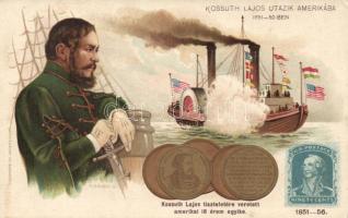 Kossuth Lajos on his way to Europe Litho