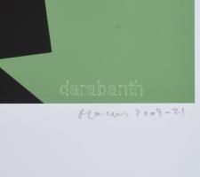 Manfred Mohr (1938-): Geometrikus kompozíció (cím nélkül), 2009-21. Computer nyomat, papír, jelzett,...