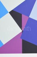 Viktor Hulik (1949-): Geometrikus kompozíció (cím nélkül), 2003/2021. UV-print, papír, jelezve közép...