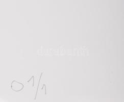 Viktor Hulik (1949-): Geometrikus kompozíció (cím nélkül), 2003/2021. UV-print, papír, jelezve közép...