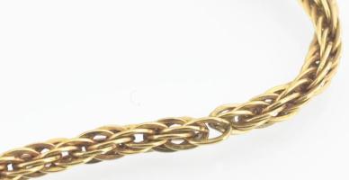 14K arany (Au) fonott karlánc, cipős medállal 21 cm, 4,3 g