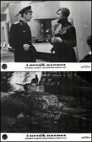 cca 1965 ,,A nevük azonos" című szovjet film jelenetei és szereplői, 4 db vintage produkciós filmfotó (vitrinfotó, lobbyfotó) ezüst zselatinos fotópapíron, a használatból eredő (esetleges) kisebb hibákkal, 18x24 cm