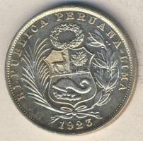 Peru 1923. 1/2S Ag T:2 apró ph