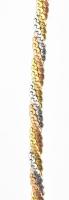 14K arany (Au) fonott karlánc, fehér és sárga arany, jelzett 38 cm, 5,6 g