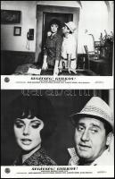 cca 1967 ,,Segítség! Gyilkos!" című olasz film jelenetei és szereplői, 7 db vintage produkciós filmfotó (vitrinfotó, lobbyfotó) ezüst zselatinos fotópapíron, a használatból eredő (esetleges) kisebb hibákkal, 18x24 cm