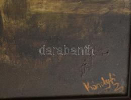 Károlyfi Zsófia (1952-): Lovak. Olaj, farost, jelzett. Fakeretben, 29,5×35,5 cm