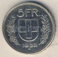 Svájc 1932. 5Fr Ag T:2/3 kis ph