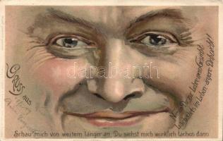1899 Smiling face litho