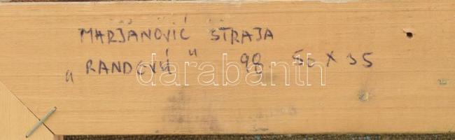 Marjanovic Straja (1973-): Randevú. Olaj, vászon, jelzett, hátoldalán autográf felirattal, fakeretbe...