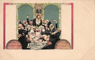 Political Humor from Austria cca 1900 Litho