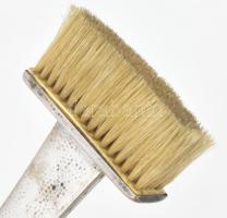 Szivarvágó ezüst (Ag) borítással és hamutál seprűvel. Jelzett. 18 cm