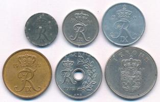 Dánia 1963-1972. 6db-os vegyes fémpénz tétel T:AU-VF oxidáció
Denmark 1963-1972. 6pcs of mixed coin...