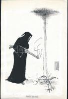 Rau Tibor (1934-2000), 2 db karikatúra: Természetgyógyászok alapkő letétele és vadász kaland. Akvare...