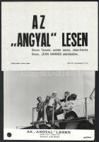 cca 1966 ,,Az Angyal lesen" című olasz - francia film jelenetei és szereplői, 8 db vintage produkciós filmfotó (vitrinfotó, lobbyfotó) ezüst zselatinos fotópapíron, a használatból eredő (esetleges) kisebb hibákkal, + hozzáadva egy szöveges kisplakát, 18x24 cm