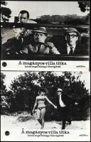 cca 1966 ,,A magányos villa titka" című angol bűnügyi filmvígjáték jelenetei és szereplői, 8 db...