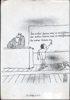 Rau Tibor (1934-2000), 2 db karikatúra: Kezdődik a suli és "doktornál (cím nélkül, erotikus kar...