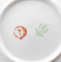 Hollóházi virágmintás mokkás készlet, jelzett, matricás, kis kopással, teljes