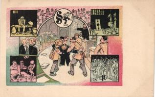 Political Humor from Austria cca 1900 Litho