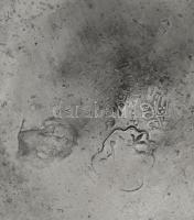 Szecessziós ón pohár, nyolc oldalra osztott testtel, jelzett, kopással, m: 14 cm