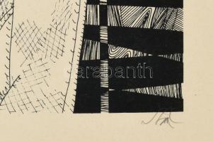 Szász Endre (1926-2003): Szürrealisztikus Hölgy. Szitanyomat, papír, jelzett, számozott (51/100), üv...