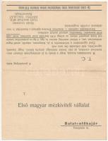 Első Magyar Mézkiviteli Vállalat kinyitható reklámlapka Balatonfőkajárról / Hungarian honey export a...