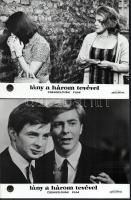 cca 1967 ,,Lány a három tevével" című csehszlovák film jelenetei és szereplői, 13 db vintage produkciós filmfotó (vitrinfotó, lobbyfotó) ezüst zselatinos fotópapíron, a használatból eredő (esetleges) kisebb hibákkal, 18x24 cm