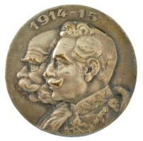 ~1915. 1914-15 Ferenc József és II. Vilmos császárokat ábrázoló ezüstözött fém patrióta jelvény (26mm) T:AU