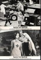 cca 1965 ,,Nocturne" című szovjet film jelenetei és szereplői, 9 db vintage produkciós filmfotó (vitrinfotó, lobbyfotó) ezüst zselatinos fotópapíron, a használatból eredő (esetleges) kisebb hibákkal, 18x24 cm