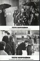 cca 1975 ,,Tisztes honpolgárok" című olasz film jelenetei és szereplői, 11 db vintage produkciós filmfotó (vitrinfotó, lobbyfotó) ezüst zselatinos fotópapíron, a használatból eredő (esetleges) kisebb hibákkal, 18x24 cm