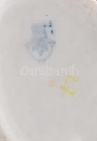 Zsolnay labdázó kisfiú. Jelzett, sérült, hiányos, m: 10,5 cm