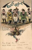 1899 Bowling ladies humor litho (EB)