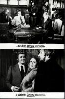 cca 1974 ,,Különös ügynök" című román film jelenetei és szereplői, 13 db vintage produkciós filmfotó (vitrinfotó, lobbyfotó) ezüst zselatinos fotópapíron, a használatból eredő (esetleges) kisebb hibákkal, 18x24 cm