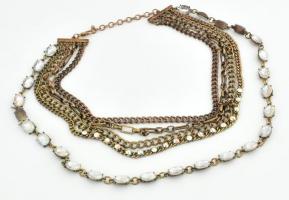 Ötsoros vastag bizsu nyaklánc, h: 52 cm