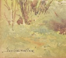 Gerhardtné (?-?), működött a XIX. sz. végén/XX. sz elején: Vízparti táj. Akvarell, papír. Jelzett. Ü...